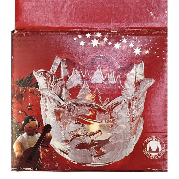 Original Weihnachtstraum Votive Candle Holder Clear Glass Made In Germany With C - Picture 3 of 8